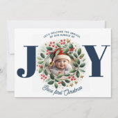 Waterverf Mistletoe krans Bundle of JOY Feestdagenkaart (Voorkant)