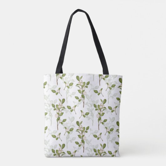 Waterverf Mistletoe Naadloos Patroon Monogram Tote Bag (Achterkant)