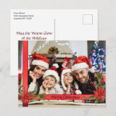 Waterverf Mistletoe Rood Lijst Foto Feestdagenkaart (Voorkant / Achterkant)