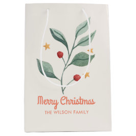 Waterverf mistletoe Star Kerstkerst Favor Tags Medium Cadeauzakje