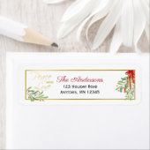 Waterverf Mistletoe | Terugkeeradres feestdag Etiket (Insitu)