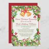 Waterverf Mistletoe Vakantie Huwelijksuitnodiging Kaart (Voorkant / Achterkant)