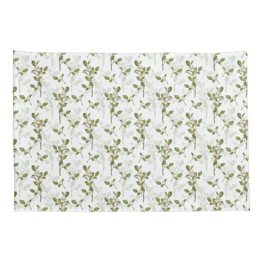 Waterverf Mistletoe Winter Plant Naadloos Patroon Kussensloop (Achterkant-Rechts)