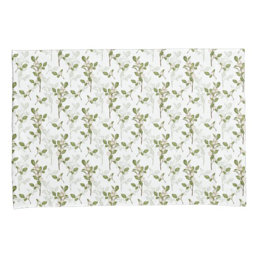 Waterverf Mistletoe Winter Plant Naadloos Patroon Kussensloop (Voorkant-Rechts)