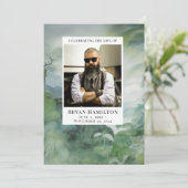 Waterverf Misty Forest begrafenisprogramma Kaart (Staand voorkant)