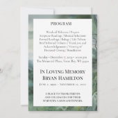 Waterverf Misty Forest begrafenisprogramma Kaart (Achterkant)