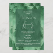 Waterverf Misty Forest Modern Rustic Invitation Kaart (Voorkant / Achterkant)