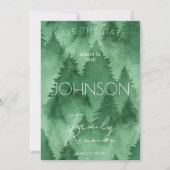 Waterverf Misty Forest Modern Rustic Save The Date (Voorkant)