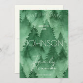 Waterverf Misty Forest Modern Rustic Save The Date (Voorkant / Achterkant)
