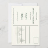 Waterverf Misty Forest Moderne rustieke bruiloft Save The Date (Achterkant)