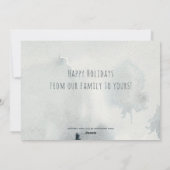 Waterverf Misty Mountain Pines Snowy Feestdagenkaart (Achterkant)