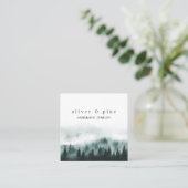 Waterverf Misty Mountain Vierkante Visitekaartje (Staand voorkant)