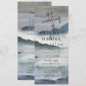 waterverf Misty Mountains huwelijksuitnodiging W R Kaart (Voorkant / Achterkant)