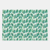 Waterverf Misty Pine-kerstboombos Inpakpapier Vel (Voorkant 2)