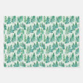 Waterverf Misty Pine-kerstboombos Inpakpapier Vel (Voorkant)