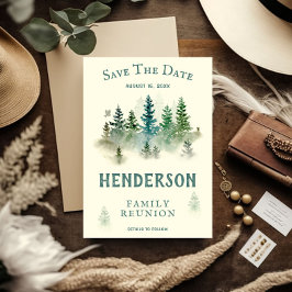 Waterverf Misty Wood Retro Rustieke Familiereünie Save The Date