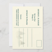 Waterverf Misty Wood Retro Rustieke Familiereünie Save The Date (Achterkant)