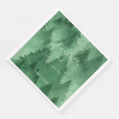 Waterverf Misty Woodland Rustic Modern Servet (Hoek)