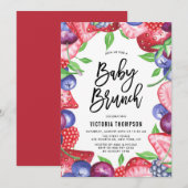 Waterverf Mix Berries Summer Baby shower Brunch Kaart (Voorkant / Achterkant)