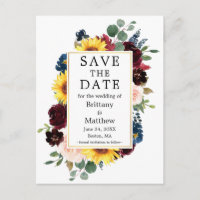 Waterverf Mixed Floral Gold Lijst Save the Date
