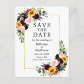 Waterverf Mixed Floral Gold Lijst Save the Date Briefkaart (Voorkant)