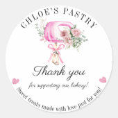 Waterverf Mixer Bloemenbakkerij Dank u Sticker (Voorkant)