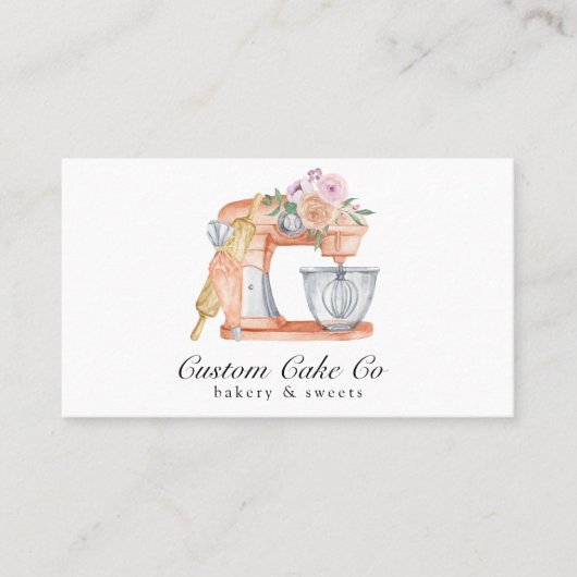 Waterverf Mixer Cake + Bakkerij Visitekaartje (Voorkant)