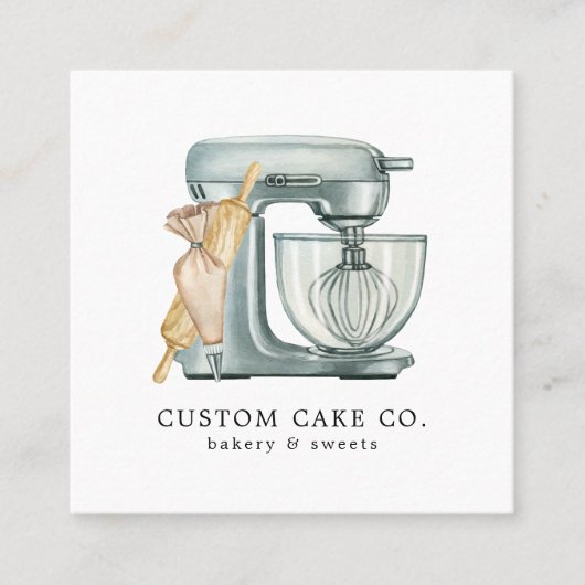 Waterverf Mixer Cake + Bakkerij Visitekaartje (Voorkant)