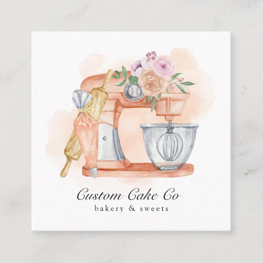 Waterverf Mixer Cake + Bakkerij Visitekaartje (Voorkant)