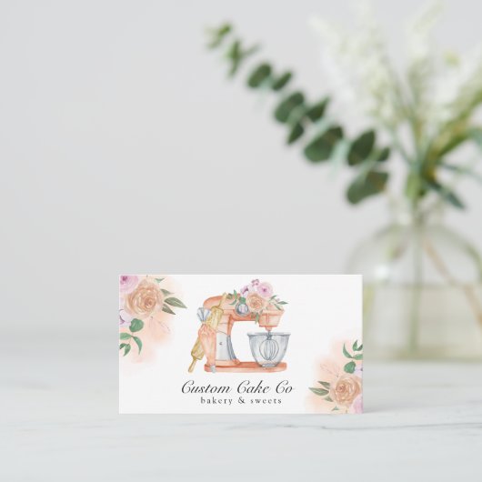 Waterverf Mixer Cake + Bakkerij Visitekaartje (Staand voorkant)