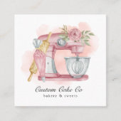 Waterverf Mixer Cake + Bakkerroze Visitekaartje (Voorkant)
