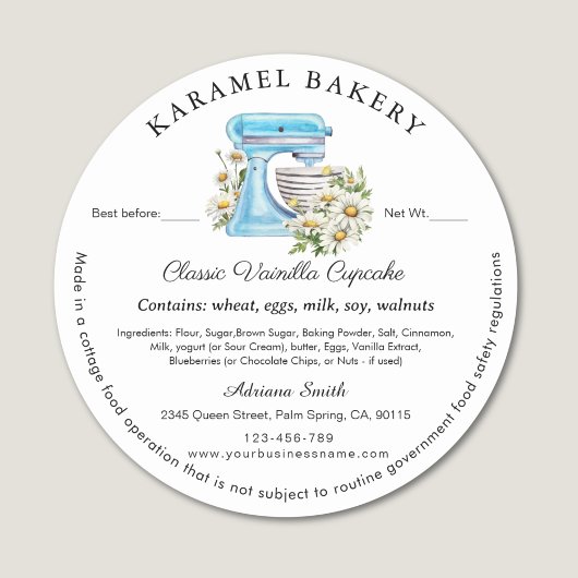 Waterverf Mixer Daisy Label Cottage Bakery