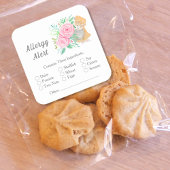 Waterverf Mixer met Rozen Bakkerij Allergie Alert Vierkante Sticker