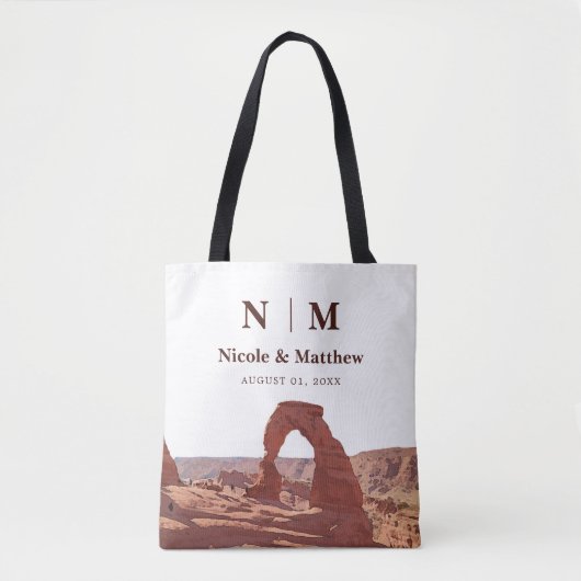Waterverf Moab Arches Park Utah Bruiloft Tote Bag (Voorkant)
