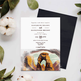 Waterverf Moab Arches Park Utah Save the Date Kaart