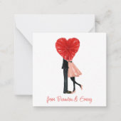 Waterverf Mode Gift Enclosure Girl Couple Notitiekaartje (Voorkant)