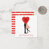 Waterverf Mode Gift Enclosure Girl Couple Notitiekaartje (Voorkant / Achterkant in situ)