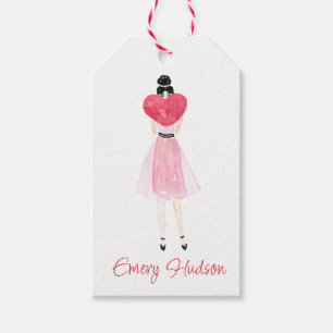 Waterverf Mode Girl Gift Labels Cadeaulabel