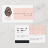 Waterverf Mode Hair Illustration Business Visitekaartje (Voorkant / Achterkant)