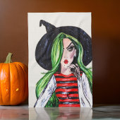 Waterverf Mode Heks Halloween Theedoek