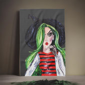 Waterverf Mode Heks Halloween Theedoek