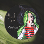 Waterverf Mode Heks Zwart Dank Je Ronde Sticker