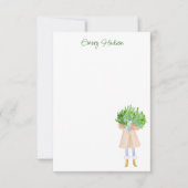 Waterverf Mode Meisje met Greenery Gepersonaliseer Bedankkaart (Voorkant)