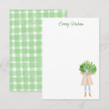 Waterverf Mode Meisje met Greenery Gepersonaliseer