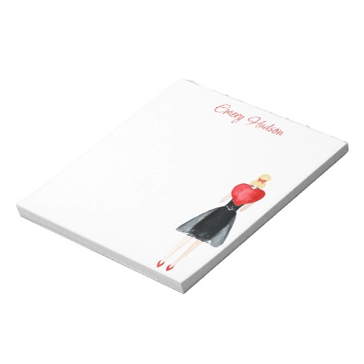 Waterverf Mode Meisje Notitieblok (Linkerzijde)