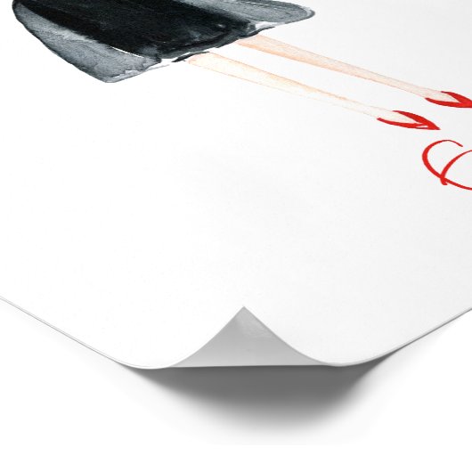 Waterverf Mode Meisje Poster (Hoek)