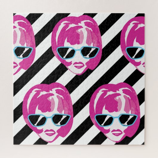 Waterverf Mode Meisjes Gezichten Patroon Legpuzzel (Verticaal)