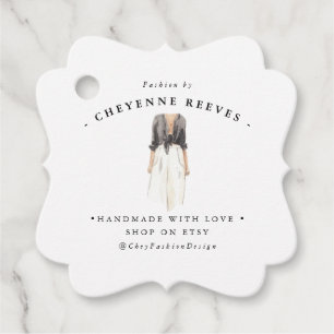 Waterverf Mode ontwerp   Business Hang Label