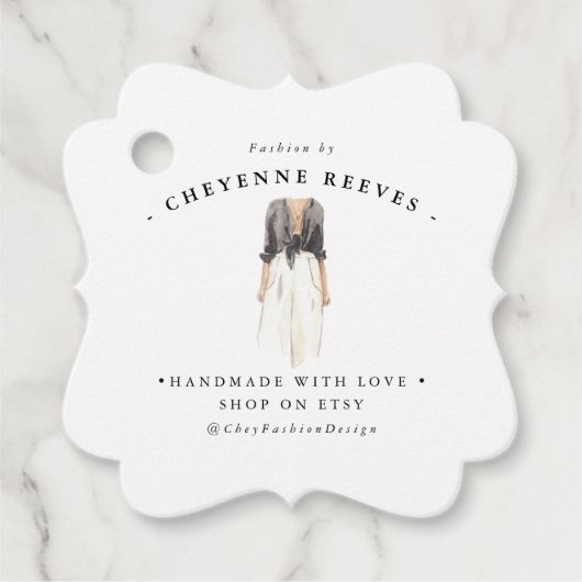 Waterverf Mode ontwerp | Business Hang Label (Voorkant)