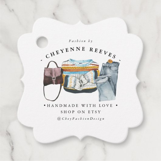 Waterverf Mode ontwerp | Business Hang Label (Voorkant)